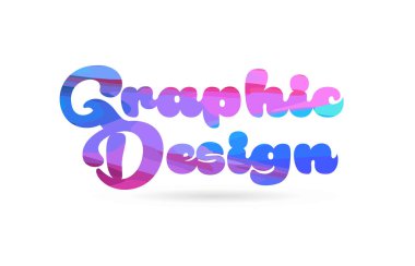 grafik tasarım word kart simgesini veya tipografi logo tasarımı için uygun pembe mavi renkle