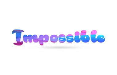 pembe mavi renkli kart simgesini veya tipografi logo tasarımı için uygun imkansız kelime