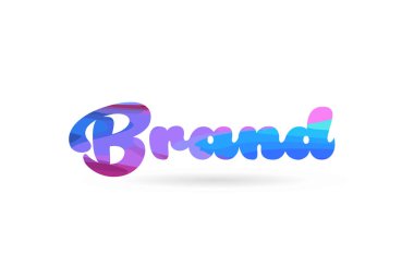 marka word kart simgesini veya tipografi logo tasarımı için uygun pembe mavi renkle