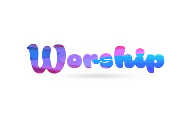 Word ile pembe mavi renkli kart simgesini veya tipografi logo tasarımı için uygun ibadet