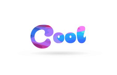 pembe mavi renkli kart simgesini veya tipografi logo tasarımı için uygun ile soğuk kelime