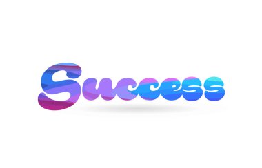 başarı word kart simgesini veya tipografi logo tasarımı için uygun pembe mavi renkle