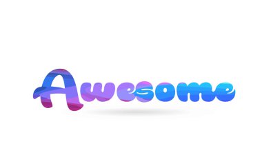Harika kelime ile pembe mavi renkli kart simgesini veya tipografi logo tasarımı için uygun