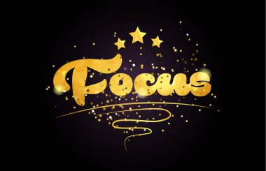 yıldız ve altın renkli kart simgesini veya tipografi logo tasarımı için uygun odak kelime