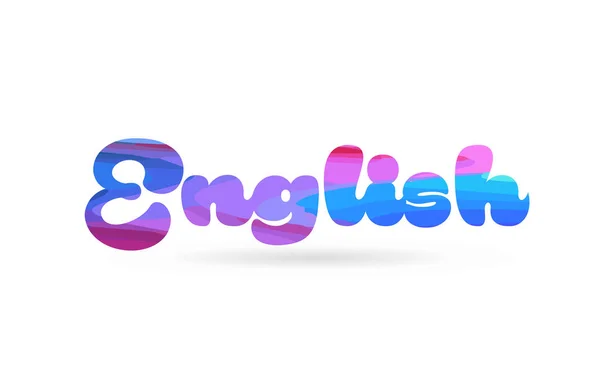 英語の単語カードのアイコンまたは文字体裁のロゴのデザインに適したブルー ピンク — ストックベクタ