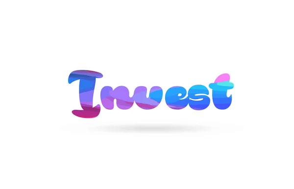 Investera Word Med Rosa Blå Färg Lämplig För Kort Ikon — Stock vektor