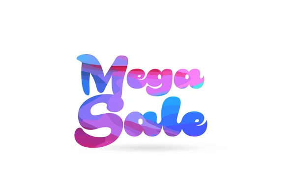 Mega Sale Word Pink Blue Color Suitable Card Icon Typography — Stock Vector