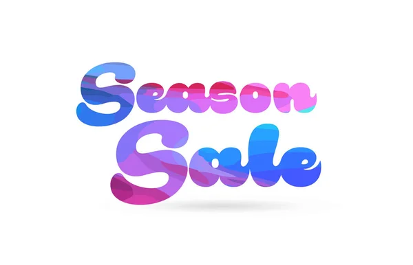 季节销售字与粉红色的蓝色 适合卡图标或排版标志设计 — 图库矢量图片