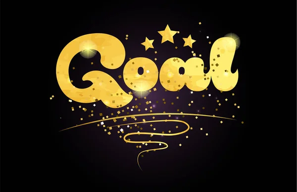 Hedef Word Yıldız Altın Renkli Kart Simgesini Veya Tipografi Logo — Stok Vektör