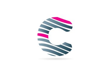Bir şirket veya işletme için çizgi çizgili alfabe harfi c dizaynı