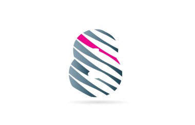 Bir şirket veya işletme için logo olarak çizgili 8 numaralı dizayn