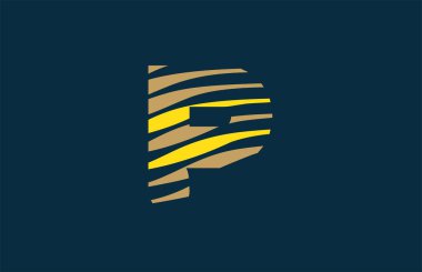 Alfabe dizaynı p harfi çizgileri bir şirket veya iş için logo olarak çizili