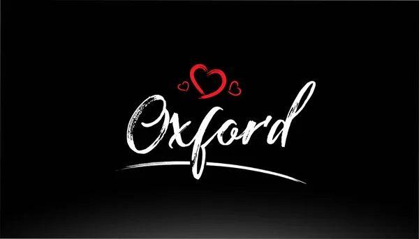 Oxford Şehrinin Yazısı Logo Veya Tipografi Tasarımı Için Uygun Kırmızı — Stok Vektör