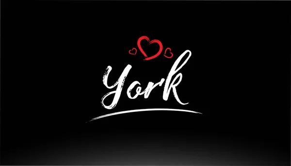 York Şehrinin Yazısı Logo Veya Tipografi Tasarımı Için Uygun Kırmızı — Stok Vektör
