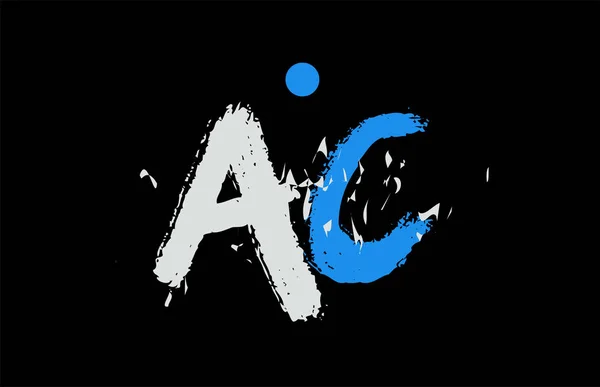 Grunge Μπλε Λευκό Αλφάβητο Συνδυασμό Γραμμάτων Μαύρο Φόντο Κατάλληλο Λογότυπο — Διανυσματικό Αρχείο