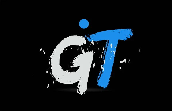 Grunge Mavi Alfabe Harf Kombinasyonu Siyah Arkaplan Uygun Bir Logo — Stok Vektör