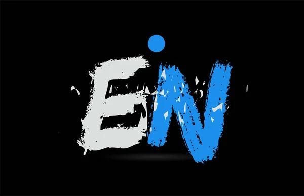 Grunge Blue White Alphabet Lete Combination Μαύρο Φόντο Κατάλληλο Λογότυπο — Διανυσματικό Αρχείο