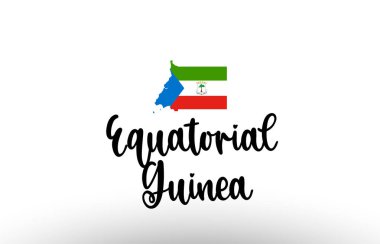 Ekvator Ginesi Büyük metin içinde bir logo simgesi tasarımı için uygun bir bayrak ile