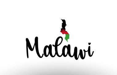 Malawi ülkesi içinde logo simgesi tasarımı için uygun bir bayrak bulunan büyük metin