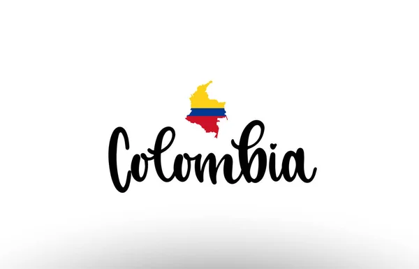 Colombia Country Big Text Flag Map Suitable Logo Icon Design — Stock Vector