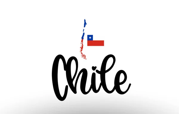 Chile Země Velký Text Vlajkou Uvnitř Mapy Vhodné Pro Design — Stockový vektor