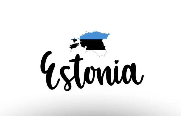 Estonia Country Big Text Flag Map Suitable Logo Icon Design — Stock Vector