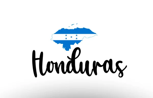 Honduras Země Velký Text Vlajkou Uvnitř Mapy Vhodné Pro Design — Stockový vektor