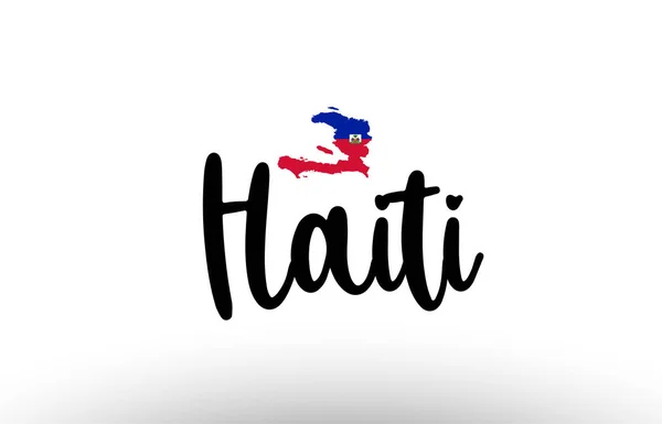 Большой Текст Страны Гаити Флагом Внутри Карты Подходит Дизайна Логотипа — стоковый вектор