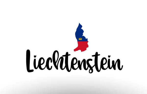 Liechtenstein Land Großer Text Mit Flagge Innerhalb Der Karte Geeignet — Stockvektor