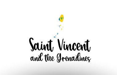 Saint Vincent ve Grenadines ülkesi içinde logo simgesi tasarımı için uygun bir bayrak bulunan büyük metin