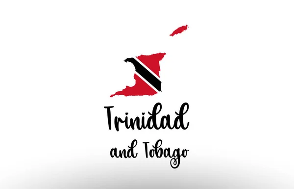 Trinidad Tobago Country Big Text Flag Map Suitable Logo Icon — Stock Vector