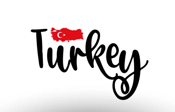 Turkey Country Big Text Flag Map Suitable Logo Icon Design — Stock Vector