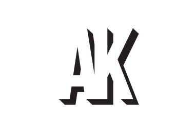 Siyah ve beyaz, bir şirket veya iş yeri için uygun bir alfabe harfi kombinasyonu.