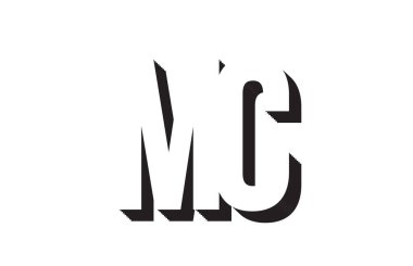 Siyah ve beyaz mc m alfabe harf kombinasyonu bir şirket veya iş için uygun bir logo olarak