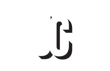 Siyah ve beyaz jc j c alfabe harf kombinasyonu bir şirket veya iş için uygun bir logo olarak