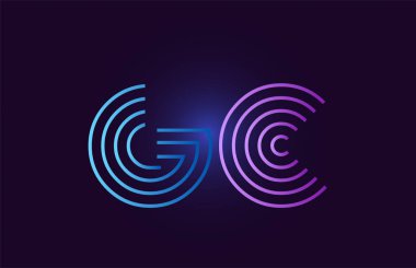 gc g c satır mavi pembe alfabe harf kombinasyonu bir şirket veya iş için uygun bir logo olarak gradyan renk kombinasyonu