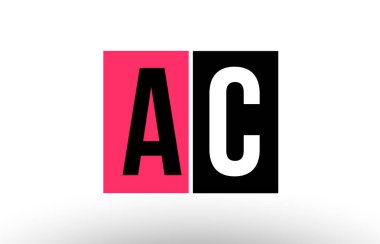 alfabe harfi logo kombinasyonu ac a c tasarımı siyah beyaz renkler bir şirket veya iş için uygundur