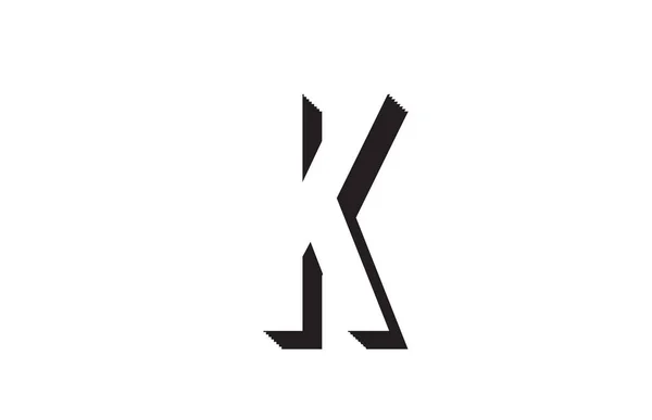 会社や事業のロゴに適した黒と白のK文字 — ストックベクタ