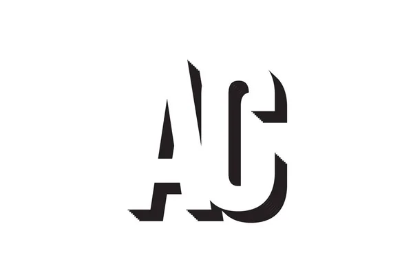 Combinaison Lettres Alphabet Noir Blanc Convient Comme Logo Pour Une — Image vectorielle