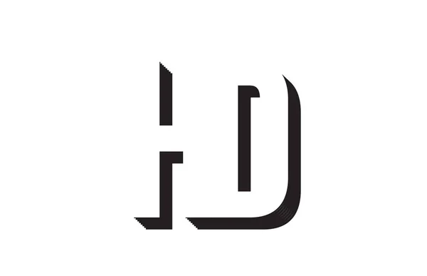 Černobílé Abeceda Písmeno Kombinace Vhodné Jako Logo Pro Společnost Nebo — Stockový vektor