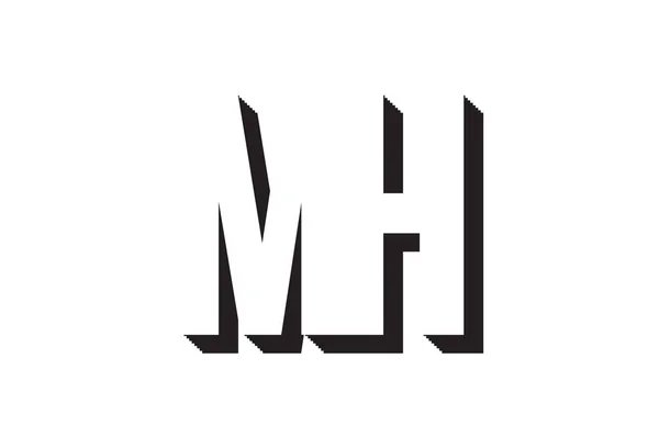 Combinazione Lettere Alfabetiche Bianco Nero Adatta Come Logo Azienda Azienda — Vettoriale Stock