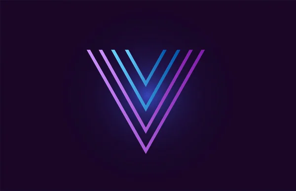 Line Blue Pink Design Alphabet Letter Gradient Color Suitable Logo — Stock Vector