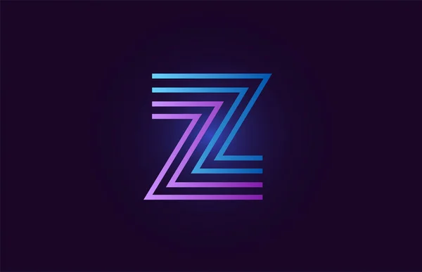 梯度色字母Z线蓝色粉红设计 适用于公司或企业的标志 — 图库矢量图片