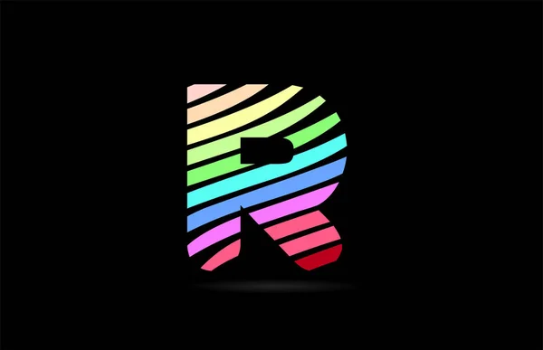 Diseño Color Arco Iris Letra Alfabeto Con Rayas Líneas Como — Vector de stock