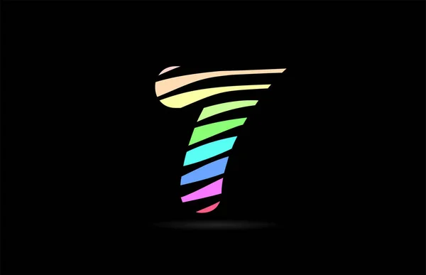 7番目の虹色のデザイン会社や事業のロゴとして線のストライプ — ストックベクタ