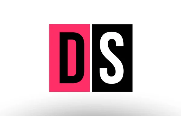 Alfabeto Lettera Logo Combinazione Design Con Nero Rosa Colori Bianchi — Vettoriale Stock