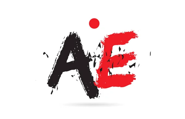 Σχεδιασμός Αλφάβητου Συνδυασμού Grunge Υφή Και Μαύρο Κόκκινο Χρώμα Κατάλληλο — Διανυσματικό Αρχείο