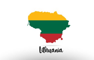 Ülke sınırları içinde bir logo simgesi tasarımı için uygun Litvanya ülke bayrağı
