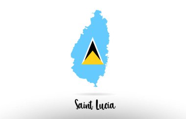 Ülke sınırları içinde bir logo simgesi tasarımı için uygun Saint Lucia ülke bayrağı