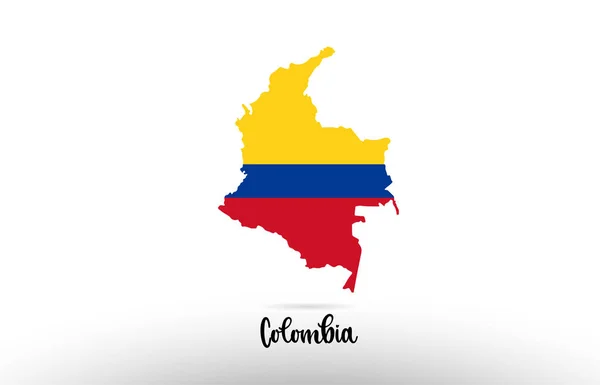 Прапор Колумбії Межах Країни Прапор Країни Рамках Дизайну Прикордонної Карти — стоковий вектор